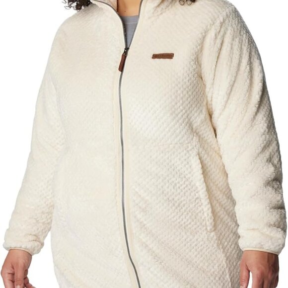Womens Columbia long fire side sherpa warm cozy jacket XL cream "chalk" NWT - Picture 1 of 7